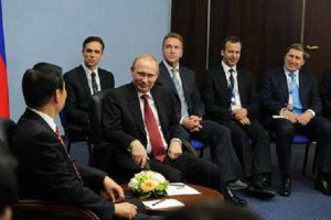 Встреча Владимира Путина с Заместителем Председателя Китайской Народной Республики Ли Юаньчао. Фото пресс-службы президента России
